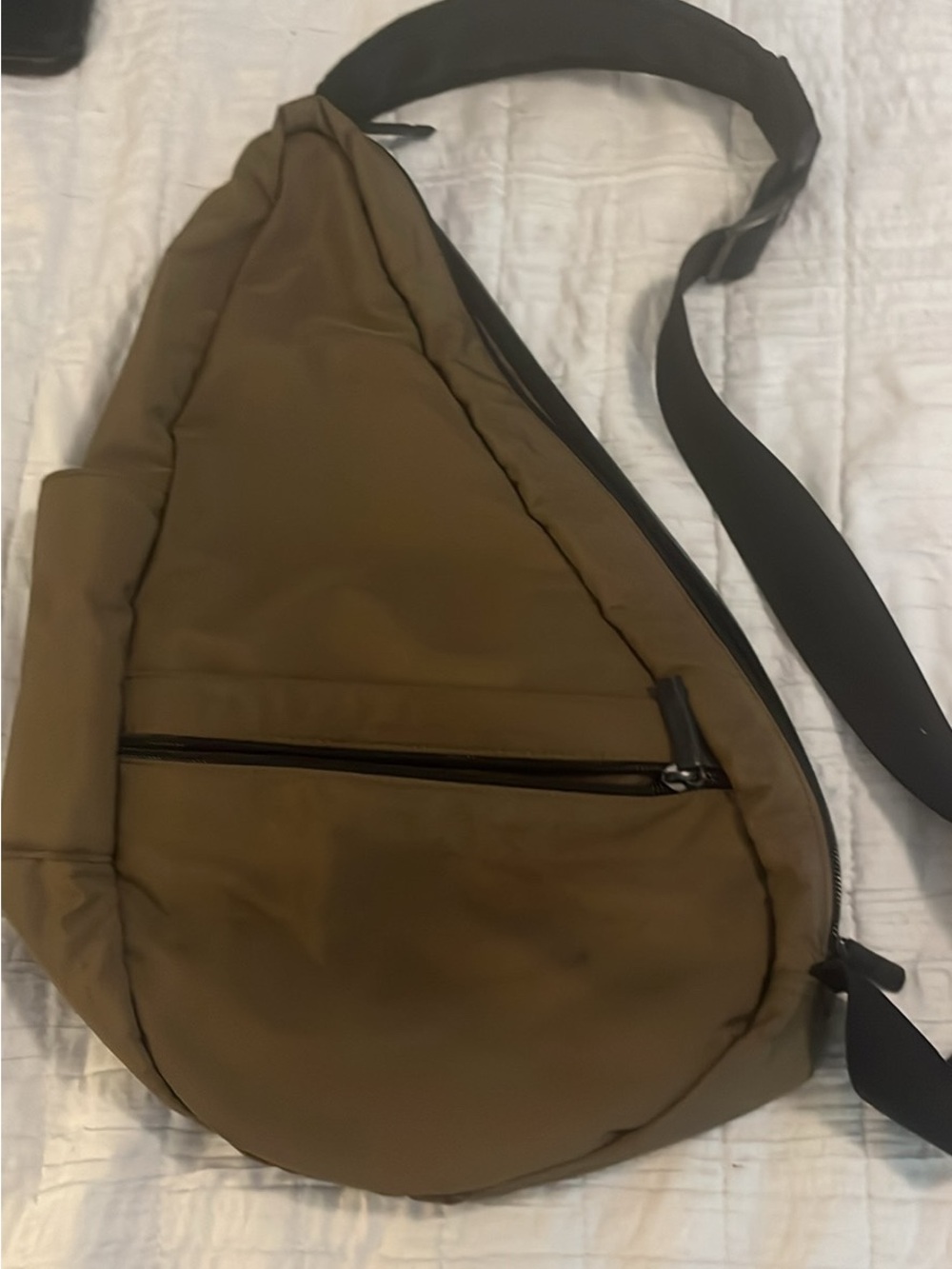 L.L. Bean Olive Green Sling Backpack with Black Strap